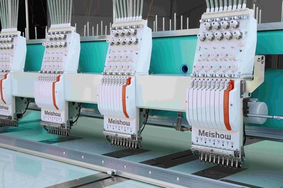 9 Needles 18 Head Flat Embroidery Machine High Speed With Titanium Alloy Hook