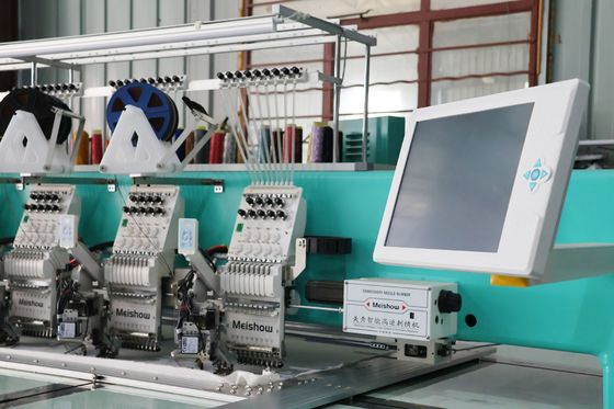 20 Head Embroidery Machine , Multi Color Embroidery Machine 9 Needles with 6 Sequins Device