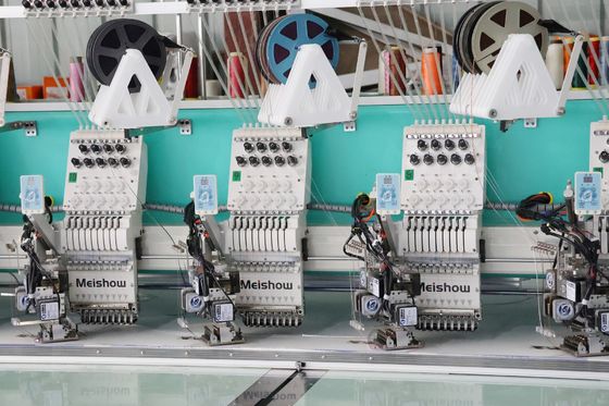 20 Head Embroidery Machine , Multi Color Embroidery Machine 9 Needles with 6 Sequins Device