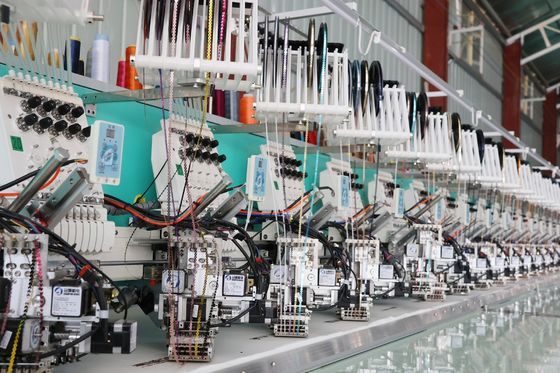 20 Head Embroidery Machine , Multi Color Embroidery Machine 9 Needles with 6 Sequins Device