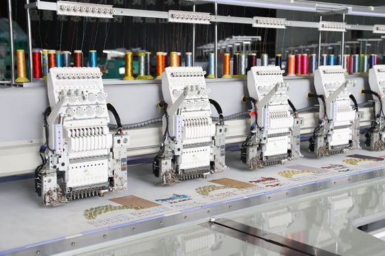 High Speed 6 Heads Computer Sequin Embroidery Machine With Cording Embroidery Function