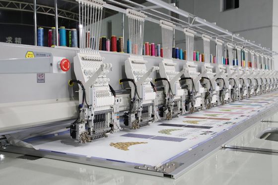 15 Heads Cording Embroidery Machine 9 Needles Computerized Twin Sequin Embroidery Machine