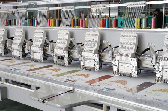 9 Needles Double Sequin &amp; Cording Embroidery Machine 15 Head 1 Year Warranty