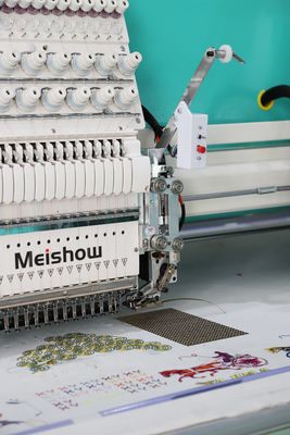Safety Single Sequin Embroidery Machine 15 Needle 10 Heads With Cording Device