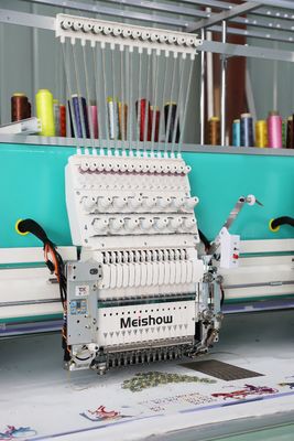 Single Sequins Embroidery Machine 15 Needles 12 Heads Customization Area