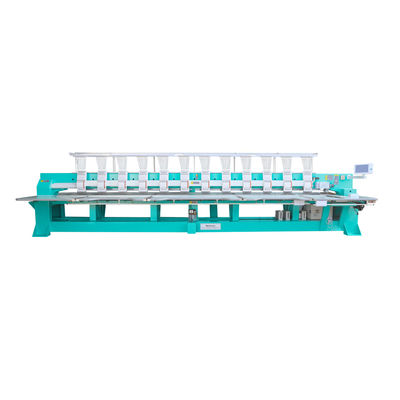 1200RPM Computer Flat Embroidery Machine 12 Head For Fabrice And Clothes