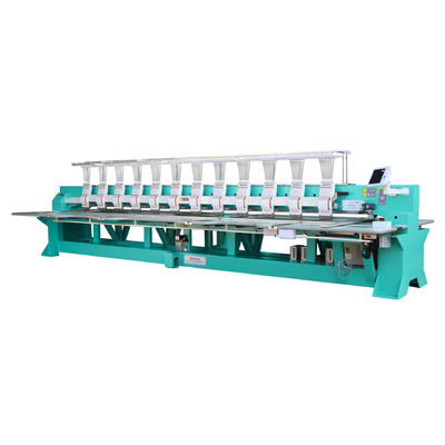 1200RPM Computer Flat Embroidery Machine 12 Head For Fabrice And Clothes